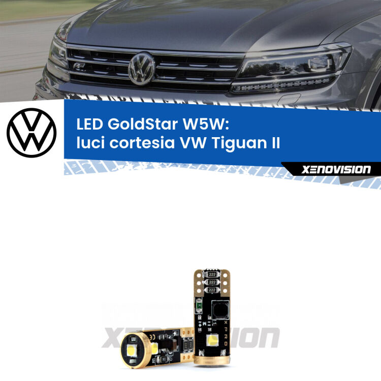 <strong>Luci Cortesia LED VW Tiguan</strong> II 2016 in poi: ottima luminosità a 360 gradi. Si inseriscono ovunque. Canbus, Top Quality.