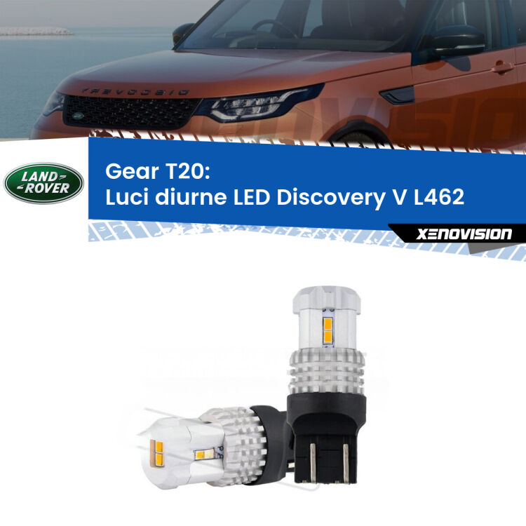 <strong>LED T20 </strong><strong>Luci diurne</strong> <strong>Land rover</strong> <strong>Discovery V </strong>(L462) 2016 in poi. Coppia LED effetto Stealth, ottima resa in ogni direzione, Qualità Massima.