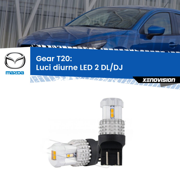 <strong>LED T20 </strong><strong>Luci diurne</strong> <strong>Mazda</strong> <strong>2 </strong>(DL/DJ) 2014 - 2018. Coppia LED effetto Stealth, ottima resa in ogni direzione, Qualità Massima.