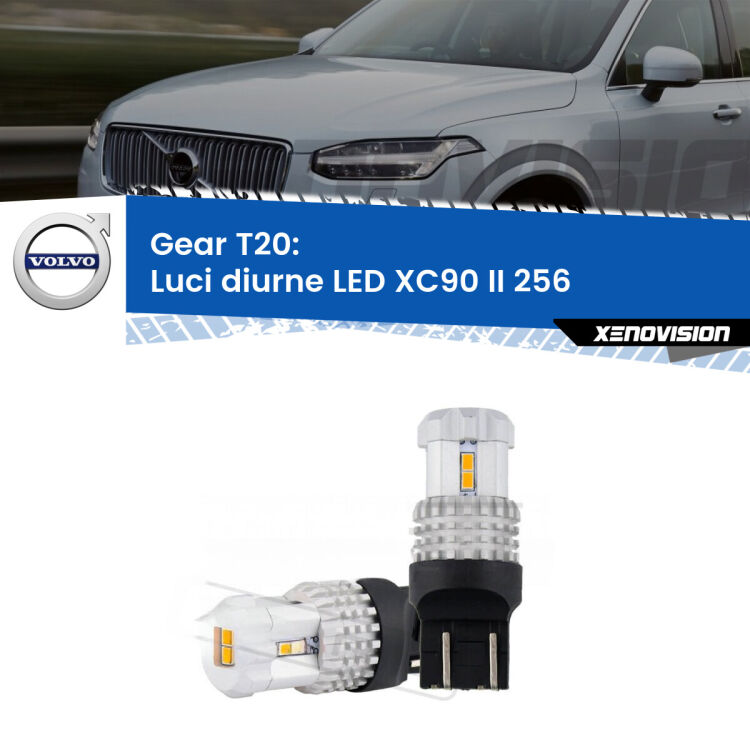 <strong>LED T20 </strong><strong>Luci diurne</strong> <strong>Volvo</strong> <strong>XC90 II </strong>(256) 2014 - 2019. Coppia LED effetto Stealth, ottima resa in ogni direzione, Qualità Massima.