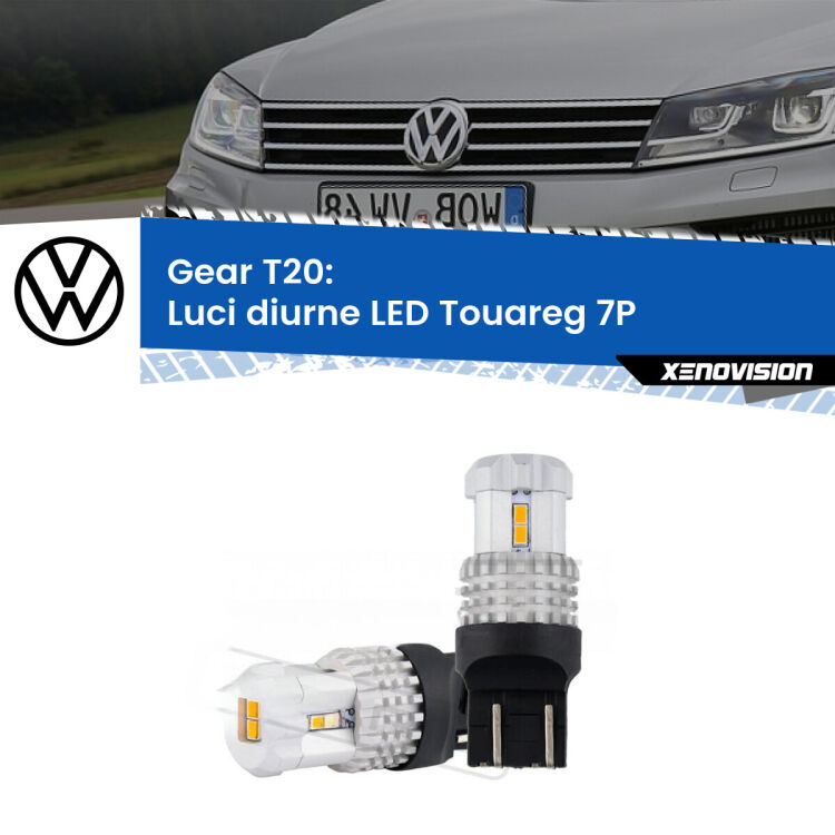 <strong>LED T20 </strong><strong>Luci diurne</strong> <strong>VW</strong> <strong>Touareg </strong>(7P) 2015 - 2018. Coppia LED effetto Stealth, ottima resa in ogni direzione, Qualità Massima.