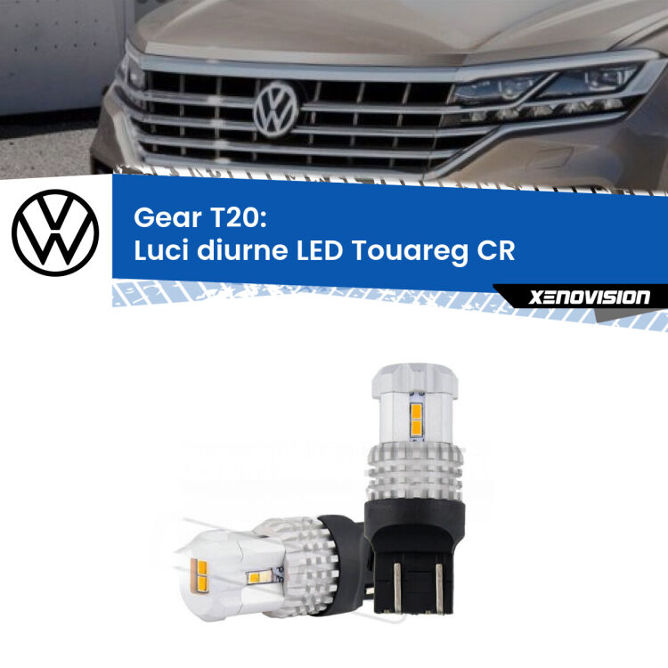 <strong>LED T20 </strong><strong>Luci diurne</strong> <strong>VW</strong> <strong>Touareg </strong>(CR) 2018 in poi. Coppia LED effetto Stealth, ottima resa in ogni direzione, Qualità Massima.