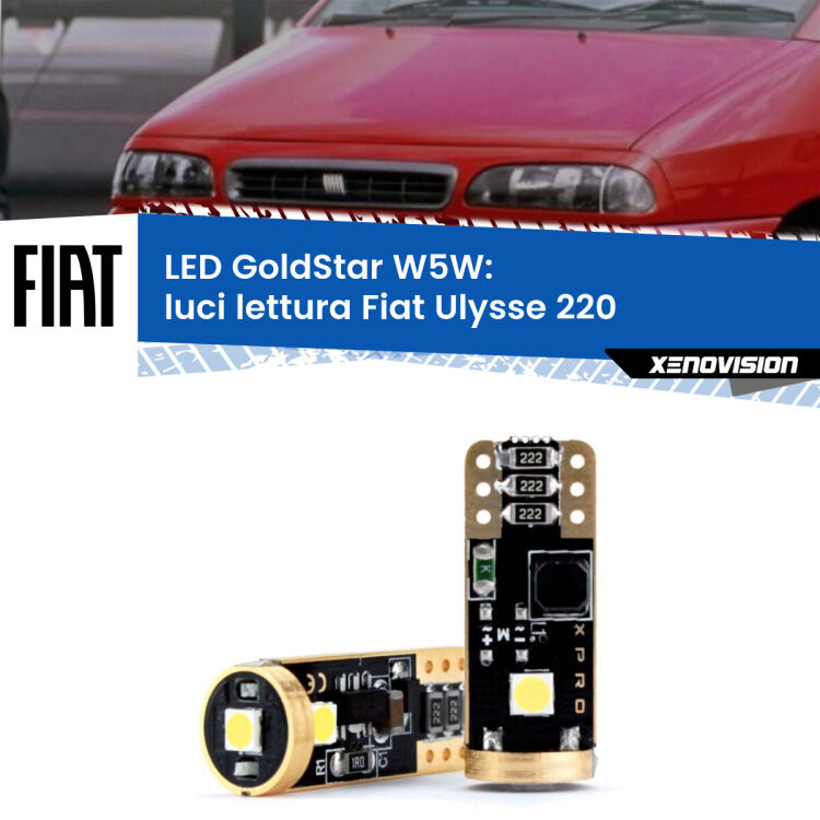 <strong>Luci Lettura LED Fiat Ulysse</strong> 220 1994 - 2002: ottima luminosità a 360 gradi. Si inseriscono ovunque. Canbus, Top Quality.