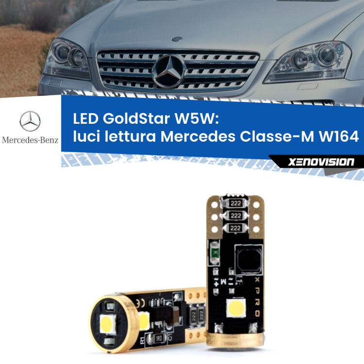 <strong>Luci Lettura LED Mercedes Classe-M</strong> W164 2005 - 2011: ottima luminosità a 360 gradi. Si inseriscono ovunque. Canbus, Top Quality.