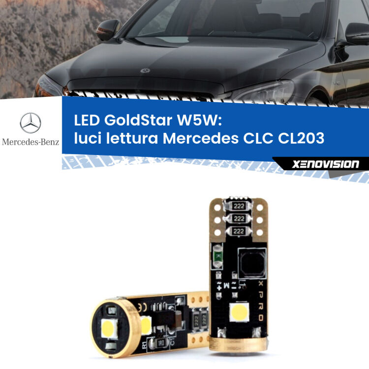 <strong>Luci Lettura LED Mercedes CLC</strong> CL203 2008 - 2011: ottima luminosità a 360 gradi. Si inseriscono ovunque. Canbus, Top Quality.