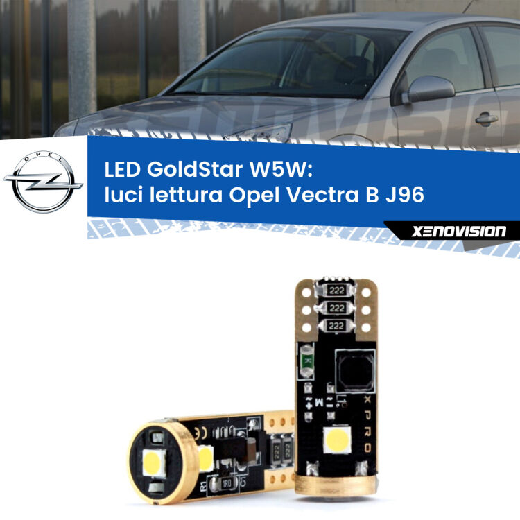 <strong>Luci Lettura LED Opel Vectra B</strong> J96 1995 - 2002: ottima luminosità a 360 gradi. Si inseriscono ovunque. Canbus, Top Quality.