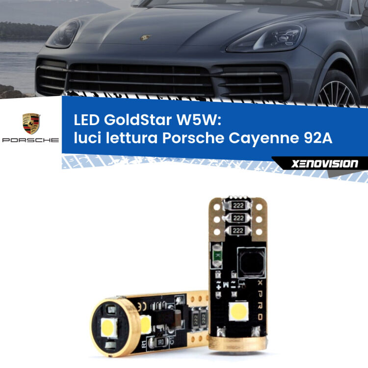 <strong>Luci Lettura LED Porsche Cayenne</strong> 92A posteriori: ottima luminosità a 360 gradi. Si inseriscono ovunque. Canbus, Top Quality.