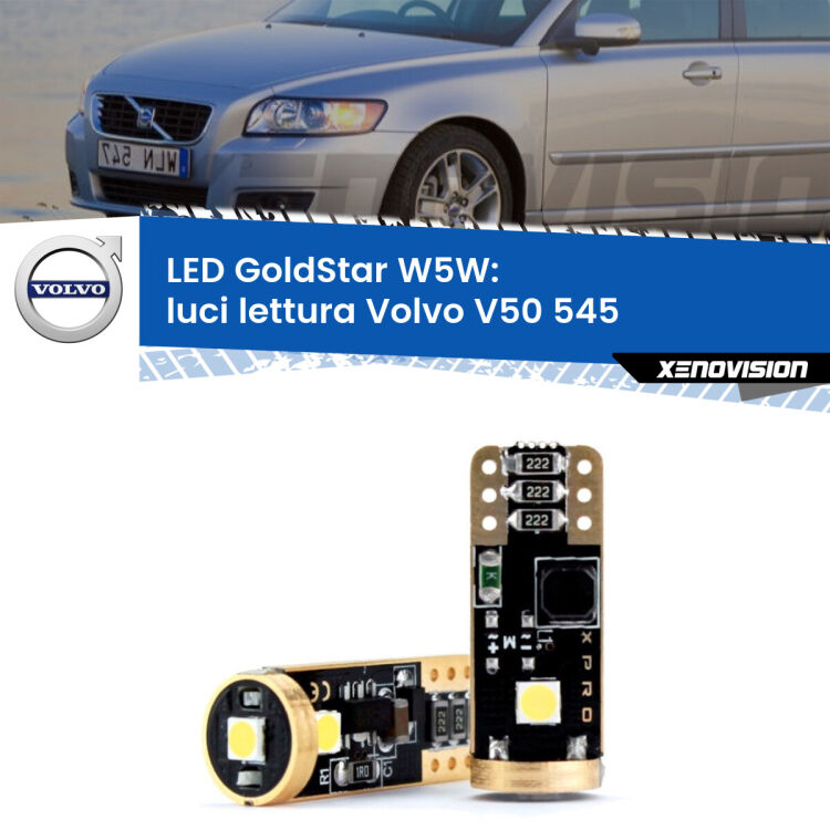 <strong>Luci Lettura LED Volvo V50</strong> 545 2003 - 2012: ottima luminosità a 360 gradi. Si inseriscono ovunque. Canbus, Top Quality.