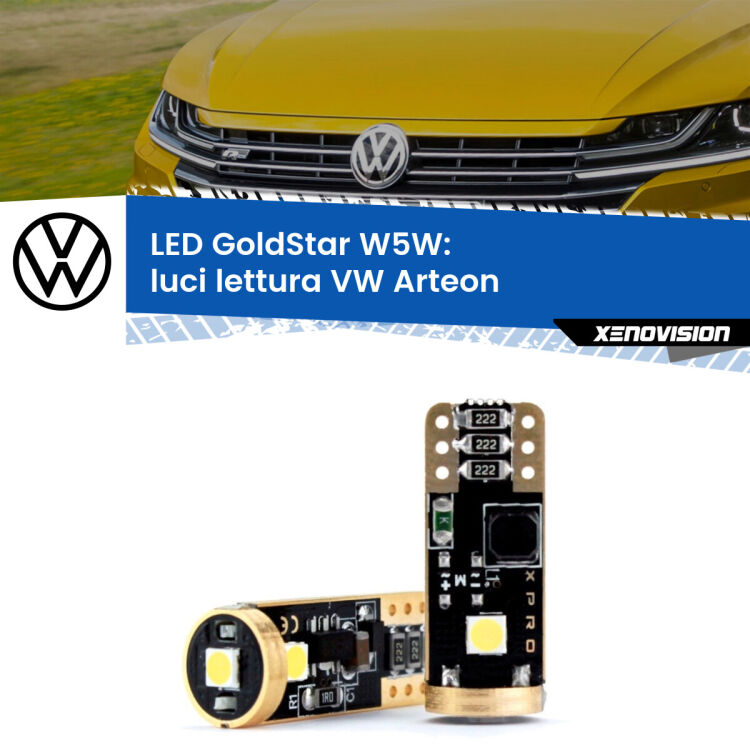 <strong>Luci Lettura LED VW Arteon</strong>  2017 in poi: ottima luminosità a 360 gradi. Si inseriscono ovunque. Canbus, Top Quality.