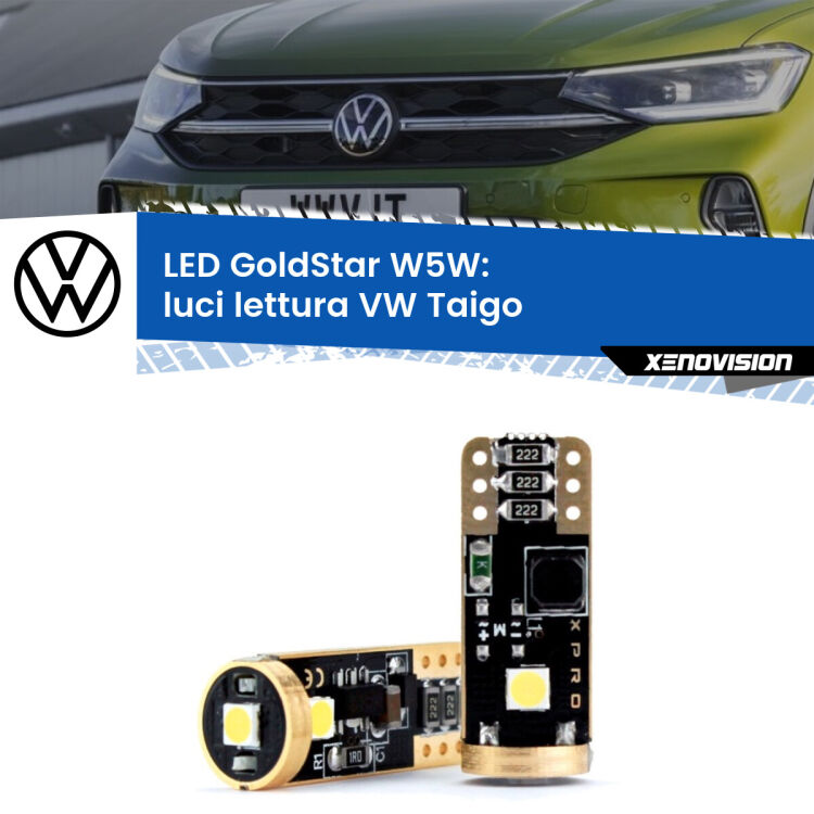 <strong>Luci Lettura LED VW Taigo</strong>  2020 in poi: ottima luminosità a 360 gradi. Si inseriscono ovunque. Canbus, Top Quality.