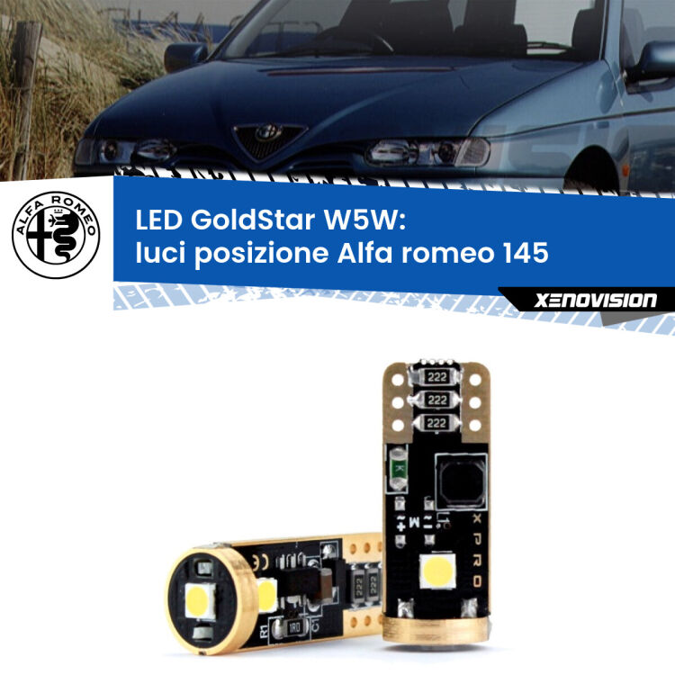 <strong>Luci posizione LED Alfa romeo 145</strong>  1994-2001: ottima luminosità a 360 gradi. Si inseriscono ovunque. Canbus, Top Quality.