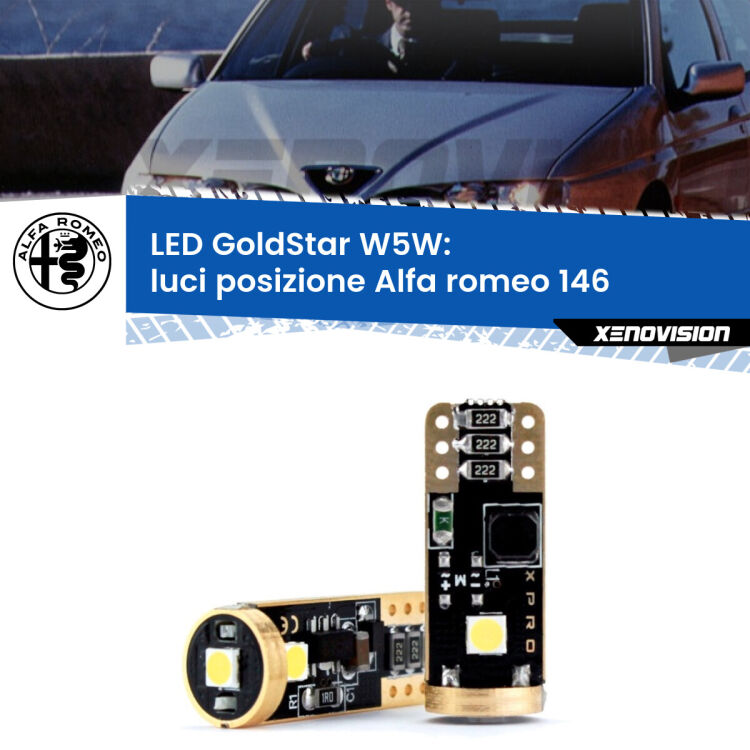 <strong>Luci posizione LED Alfa romeo 146</strong>  1994-2001: ottima luminosità a 360 gradi. Si inseriscono ovunque. Canbus, Top Quality.