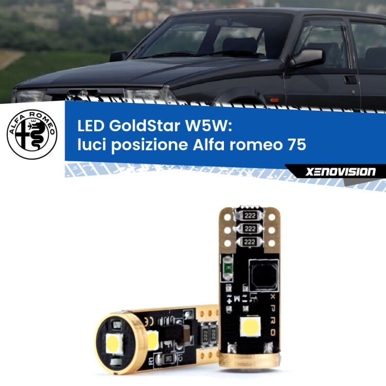 <strong>Luci posizione LED Alfa romeo 75</strong>  1985-1992: ottima luminosità a 360 gradi. Si inseriscono ovunque. Canbus, Top Quality.