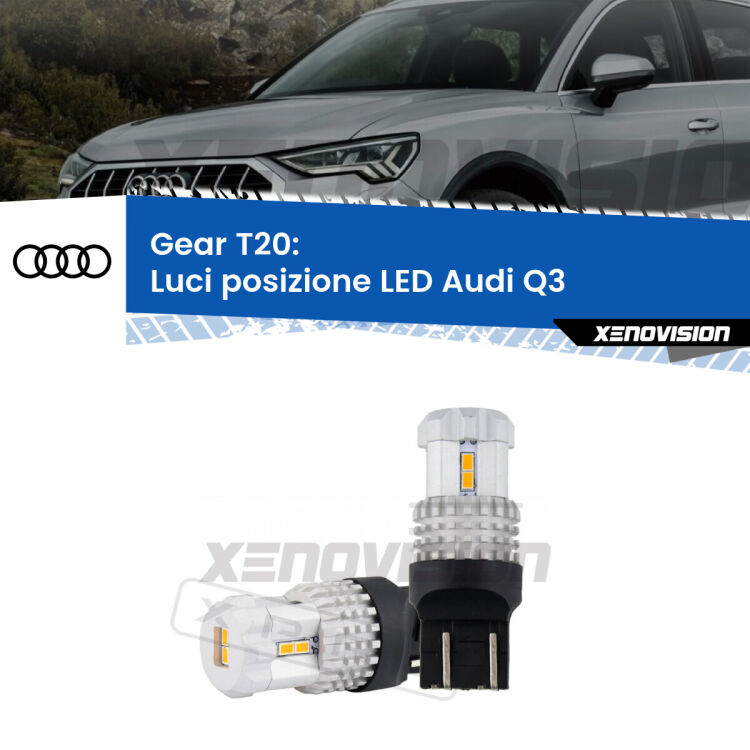 <strong>LED T20 </strong><strong>Luci posizione</strong> <strong>Audi</strong> <strong>Q3 </strong> 2011-2018. Coppia LED effetto Stealth, ottima resa in ogni direzione, Qualità Massima.