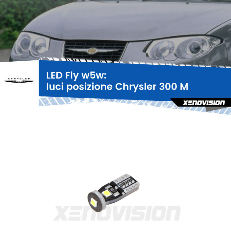 <strong>luci posizione LED per Chrysler 300 M</strong>  1998-2004. Coppia lampadine <strong>w5w</strong> Canbus compatte modello Fly Xenovision.