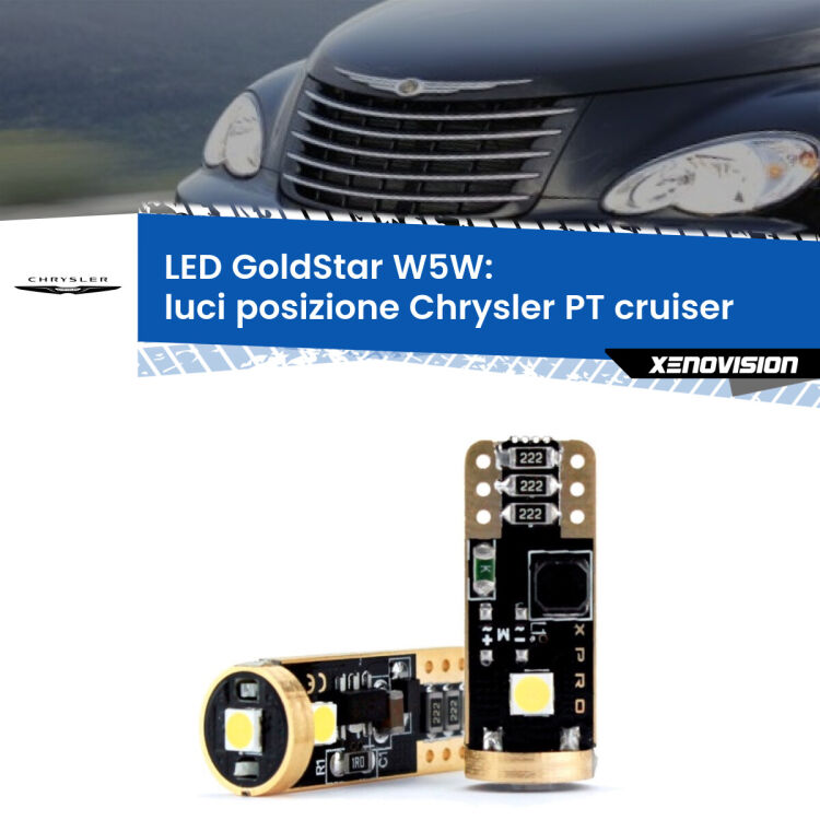 <strong>Luci posizione LED Chrysler PT cruiser</strong>  2000-2010: ottima luminosità a 360 gradi. Si inseriscono ovunque. Canbus, Top Quality.