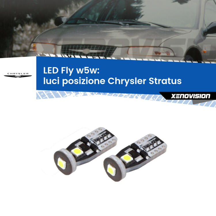 <strong>luci posizione LED per Chrysler Stratus</strong>  1995-2001. Coppia lampadine <strong>w5w</strong> Canbus compatte modello Fly Xenovision.