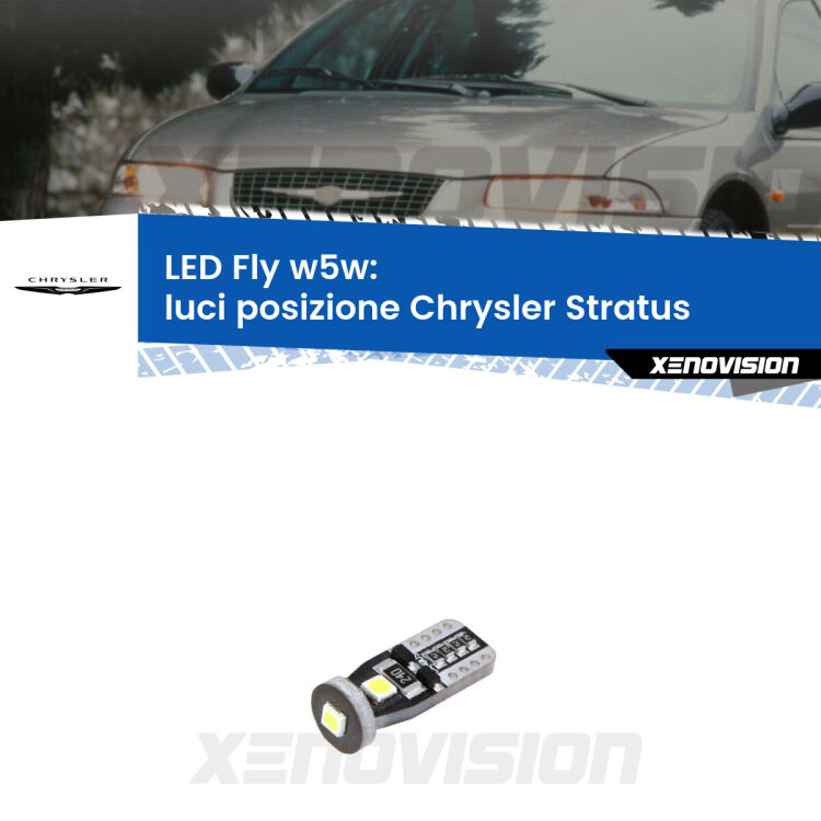 <strong>luci posizione LED per Chrysler Stratus</strong>  1995-2001. Coppia lampadine <strong>w5w</strong> Canbus compatte modello Fly Xenovision.