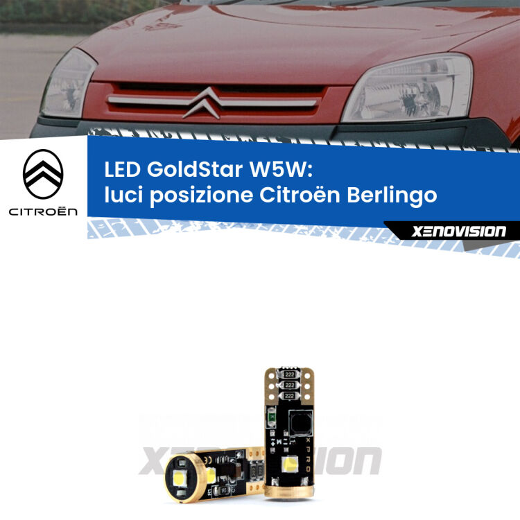 <strong>Luci posizione LED Citroën Berlingo</strong>  1996-2007: ottima luminosità a 360 gradi. Si inseriscono ovunque. Canbus, Top Quality.