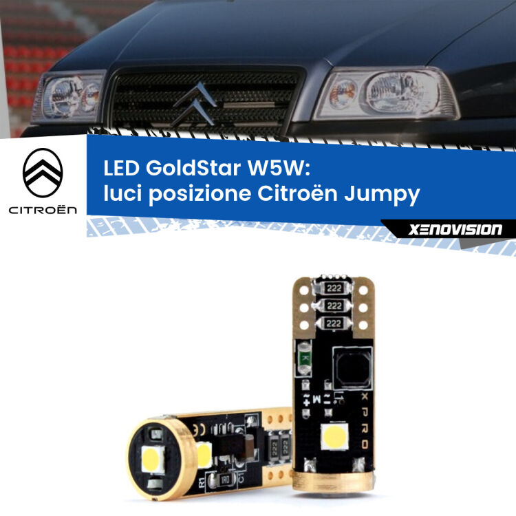 <strong>Luci posizione LED Citroën Jumpy</strong>  1994-2005: ottima luminosità a 360 gradi. Si inseriscono ovunque. Canbus, Top Quality.