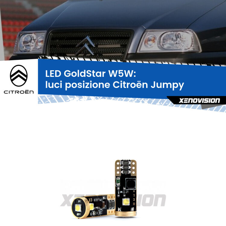 <strong>Luci posizione LED Citroën Jumpy</strong>  1994-2005: ottima luminosità a 360 gradi. Si inseriscono ovunque. Canbus, Top Quality.