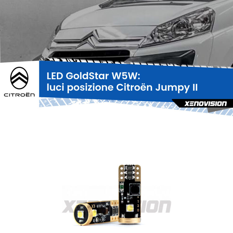 <strong>Luci posizione LED Citroën Jumpy</strong> II 2006-2015: ottima luminosità a 360 gradi. Si inseriscono ovunque. Canbus, Top Quality.