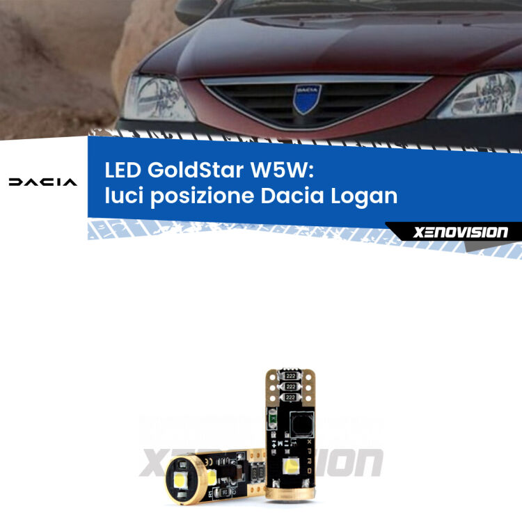 <strong>Luci posizione LED Dacia Logan</strong>  2004-2011: ottima luminosità a 360 gradi. Si inseriscono ovunque. Canbus, Top Quality.