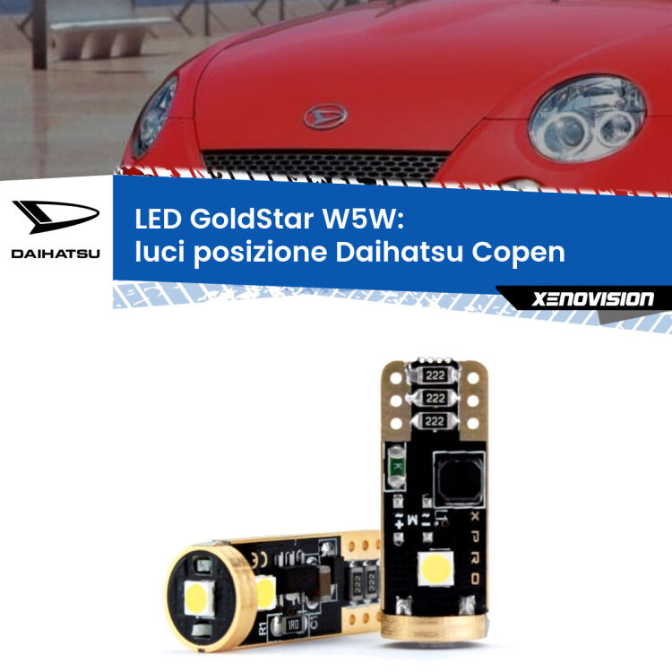 <strong>Luci posizione LED Daihatsu Copen</strong>  2003-2012: ottima luminosità a 360 gradi. Si inseriscono ovunque. Canbus, Top Quality.