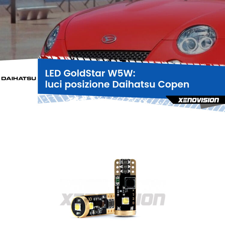 <strong>Luci posizione LED Daihatsu Copen</strong>  2003-2012: ottima luminosità a 360 gradi. Si inseriscono ovunque. Canbus, Top Quality.