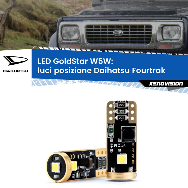 <strong>Luci posizione LED Daihatsu Fourtrak</strong>  1985-1998: ottima luminosità a 360 gradi. Si inseriscono ovunque. Canbus, Top Quality.