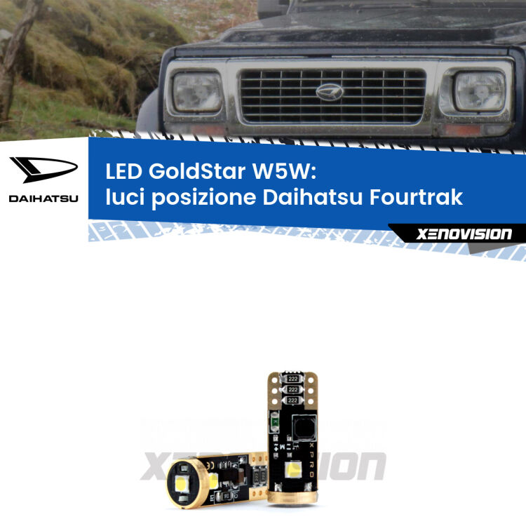 <strong>Luci posizione LED Daihatsu Fourtrak</strong>  1985-1998: ottima luminosità a 360 gradi. Si inseriscono ovunque. Canbus, Top Quality.