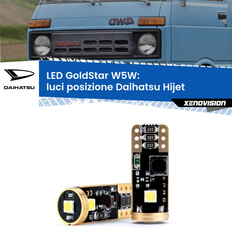 <strong>Luci posizione LED Daihatsu Hijet</strong>  1992-2005: ottima luminosità a 360 gradi. Si inseriscono ovunque. Canbus, Top Quality.