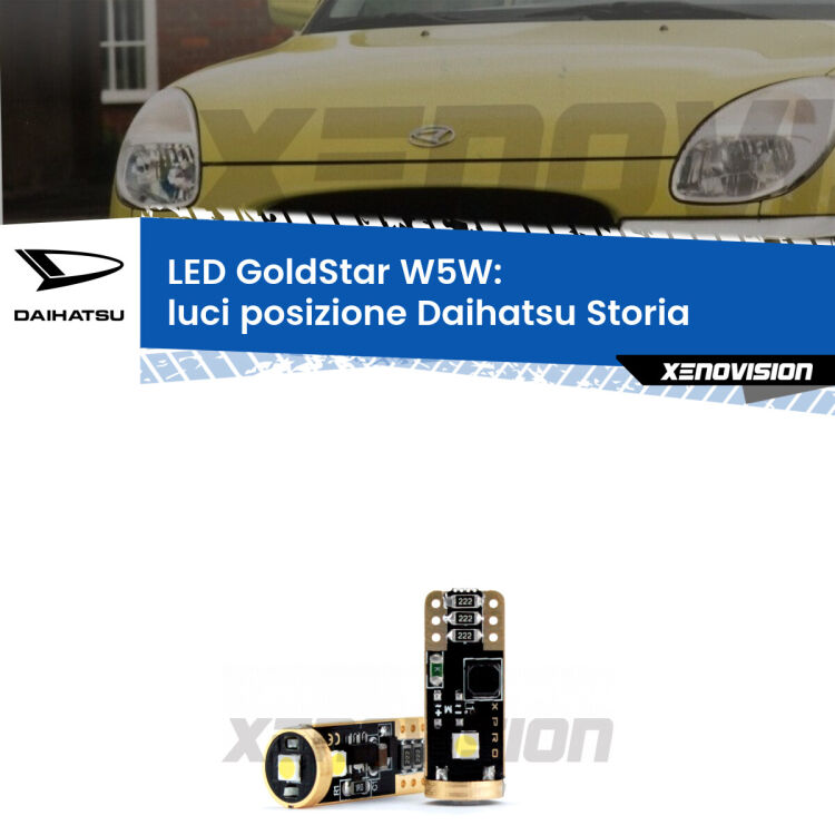 <strong>Luci posizione LED Daihatsu Storia</strong>  1998-2005: ottima luminosità a 360 gradi. Si inseriscono ovunque. Canbus, Top Quality.