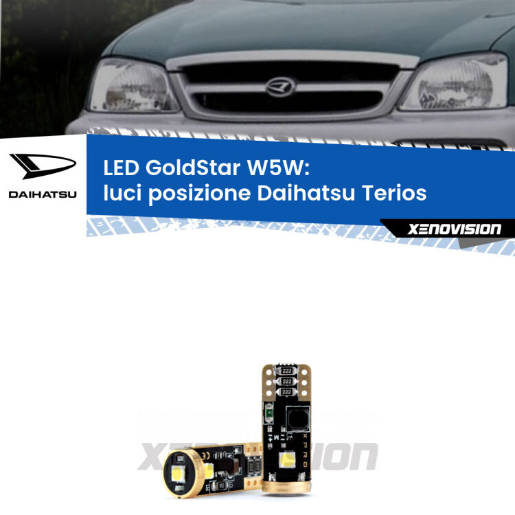 <strong>Luci posizione LED Daihatsu Terios</strong>  1997-2005: ottima luminosità a 360 gradi. Si inseriscono ovunque. Canbus, Top Quality.