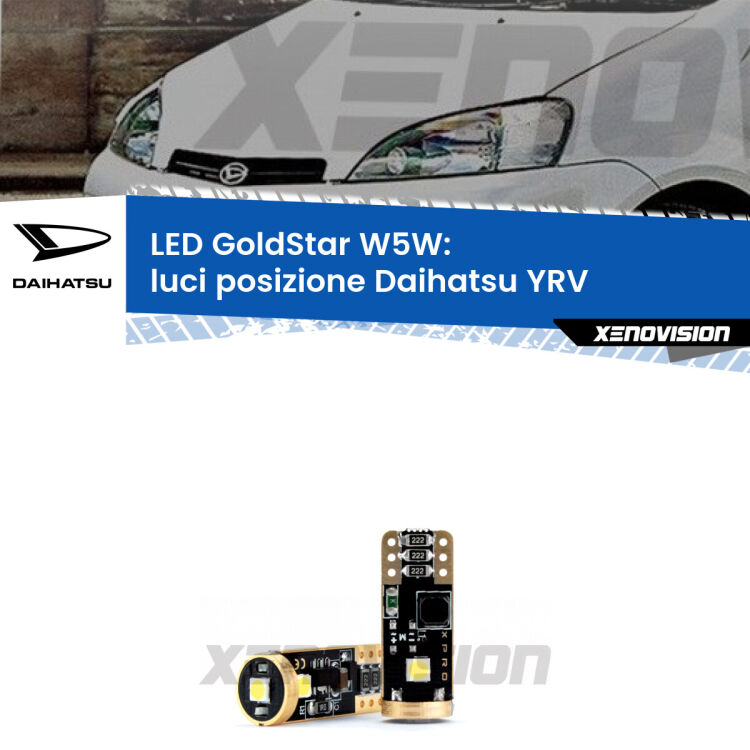 <strong>Luci posizione LED Daihatsu YRV</strong>  2000-2005: ottima luminosità a 360 gradi. Si inseriscono ovunque. Canbus, Top Quality.