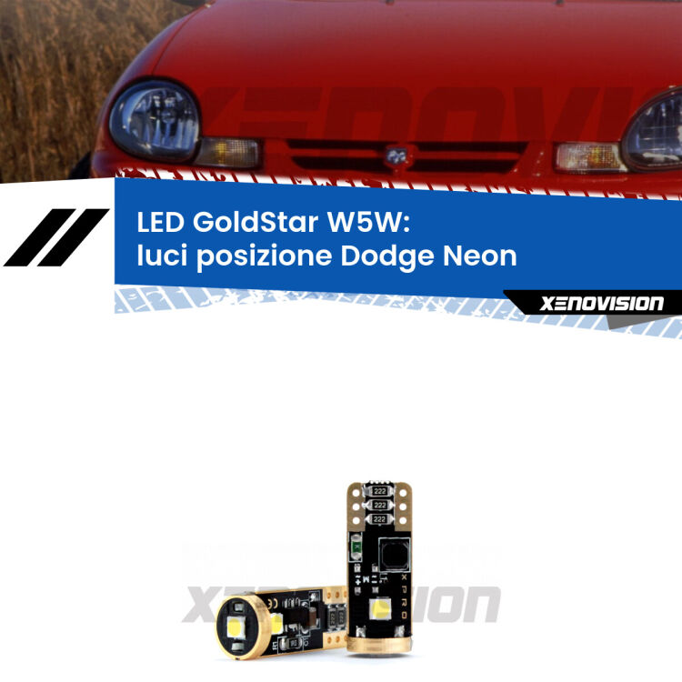 <strong>Luci posizione LED Dodge Neon</strong>  1994-1999: ottima luminosità a 360 gradi. Si inseriscono ovunque. Canbus, Top Quality.