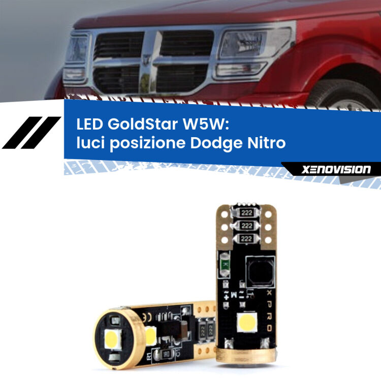 <strong>Luci posizione LED Dodge Nitro</strong>  2006-2012: ottima luminosità a 360 gradi. Si inseriscono ovunque. Canbus, Top Quality.