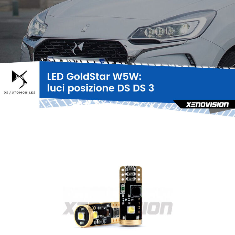 <strong>Luci posizione LED DS DS 3</strong>  2015in poi: ottima luminosità a 360 gradi. Si inseriscono ovunque. Canbus, Top Quality.