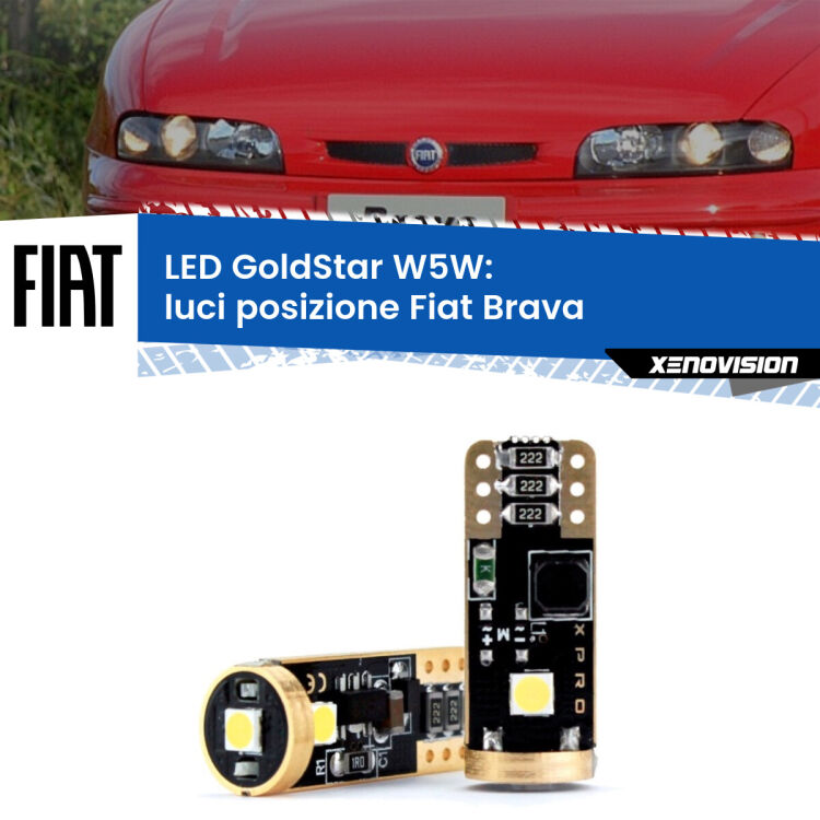 <strong>Luci posizione LED Fiat Brava</strong>  1995-2001: ottima luminosità a 360 gradi. Si inseriscono ovunque. Canbus, Top Quality.