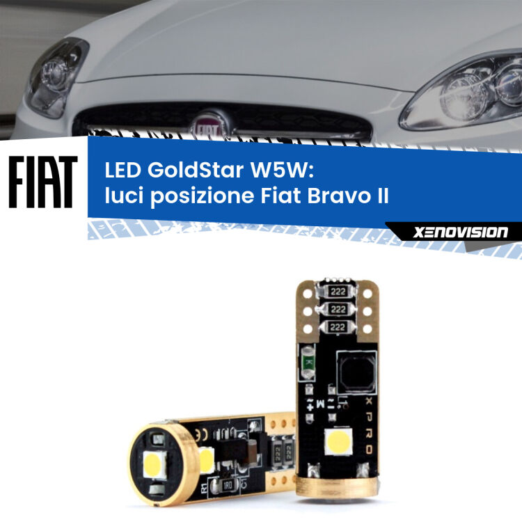 <strong>Luci posizione LED Fiat Bravo II</strong>  2006-2014: ottima luminosità a 360 gradi. Si inseriscono ovunque. Canbus, Top Quality.