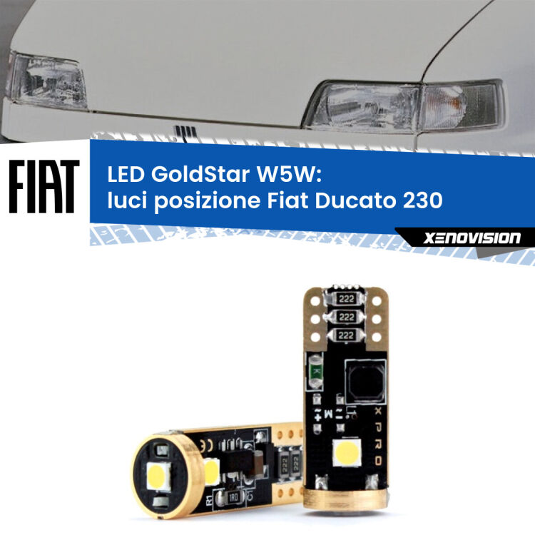 <strong>Luci posizione LED Fiat Ducato</strong> 230 1994-2002: ottima luminosità a 360 gradi. Si inseriscono ovunque. Canbus, Top Quality.