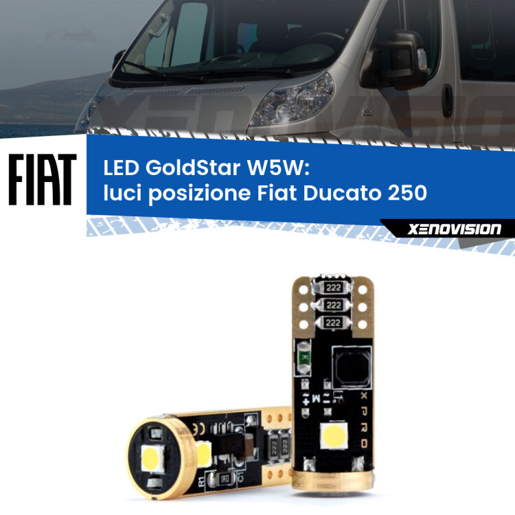 <strong>Luci posizione LED Fiat Ducato</strong> 250 2006-2013: ottima luminosità a 360 gradi. Si inseriscono ovunque. Canbus, Top Quality.