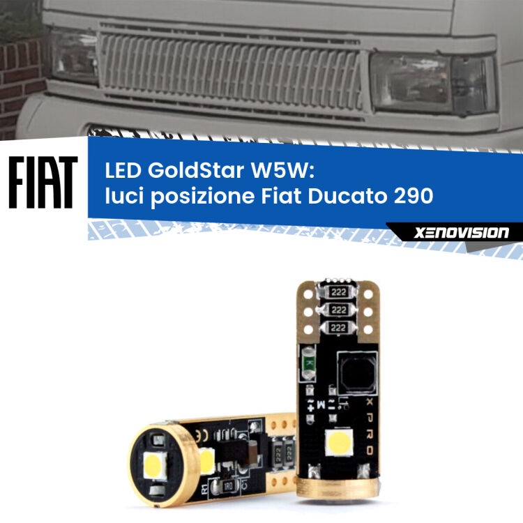 <strong>Luci posizione LED Fiat Ducato</strong> 290 1989-1994: ottima luminosità a 360 gradi. Si inseriscono ovunque. Canbus, Top Quality.