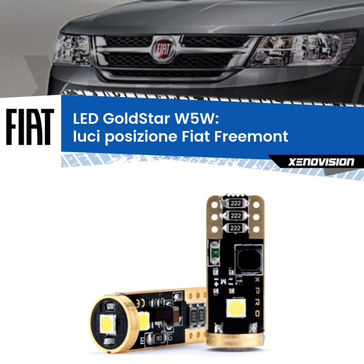 <strong>Luci posizione LED Fiat Freemont</strong>  2011-2016: ottima luminosità a 360 gradi. Si inseriscono ovunque. Canbus, Top Quality.