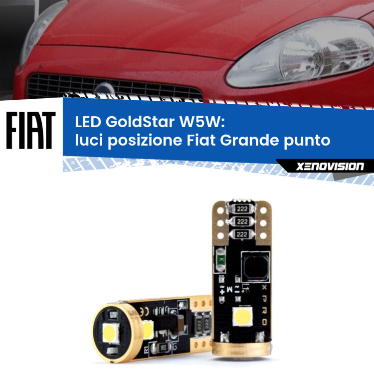 <strong>Luci posizione LED Fiat Grande punto</strong>  2005-2018: ottima luminosità a 360 gradi. Si inseriscono ovunque. Canbus, Top Quality.