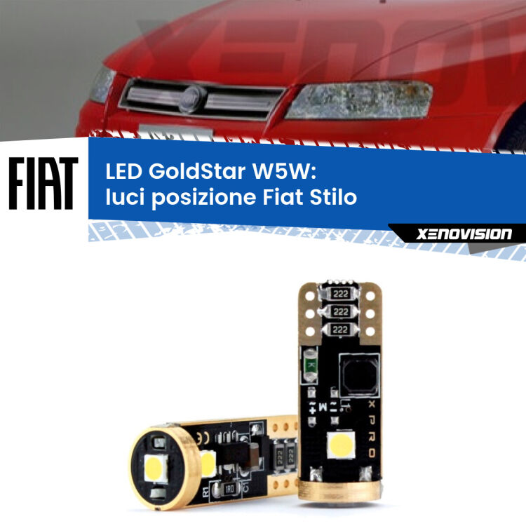 <strong>Luci posizione LED Fiat Stilo</strong>  2001-2006: ottima luminosità a 360 gradi. Si inseriscono ovunque. Canbus, Top Quality.