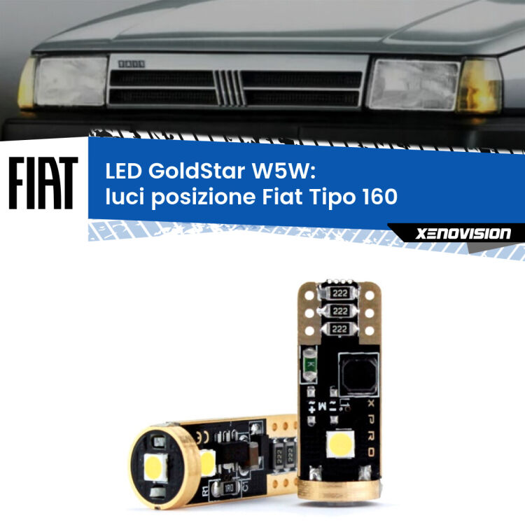 <strong>Luci posizione LED Fiat Tipo</strong> 160 1987-1996: ottima luminosità a 360 gradi. Si inseriscono ovunque. Canbus, Top Quality.