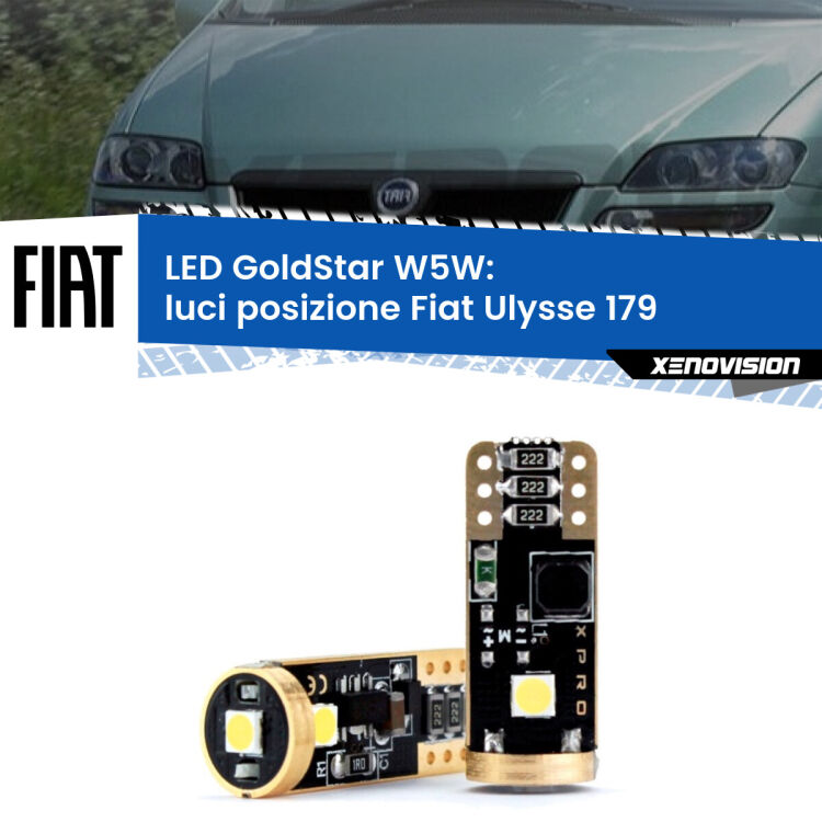 <strong>Luci posizione LED Fiat Ulysse</strong> 179 2002-2011: ottima luminosità a 360 gradi. Si inseriscono ovunque. Canbus, Top Quality.