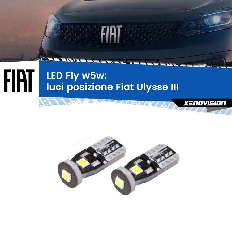 <strong>luci posizione LED per Fiat Ulysse</strong> III 2022in poi. Coppia lampadine <strong>w5w</strong> Canbus compatte modello Fly Xenovision.