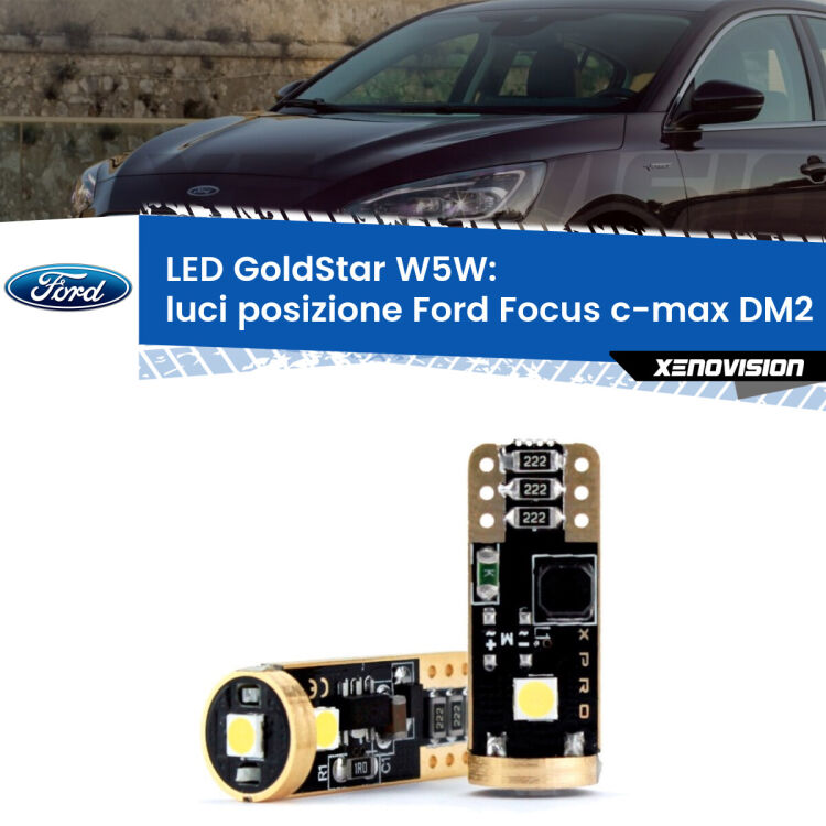 <strong>Luci posizione LED Ford Focus c-max</strong> DM2 2003-2007: ottima luminosità a 360 gradi. Si inseriscono ovunque. Canbus, Top Quality.